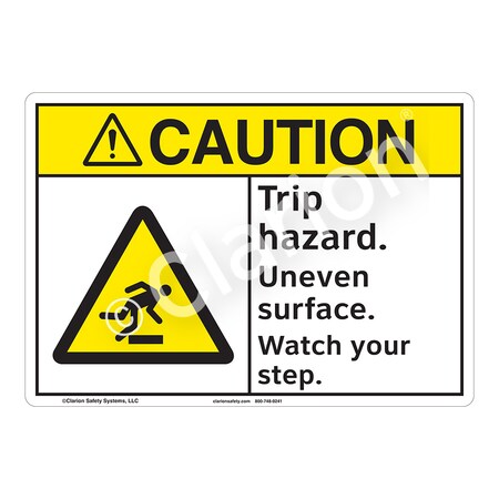 ANSI/ISO Compliant Caution Trip Hazard Safety Signs Outdoor Weather Tuff Aluminum (S4) 12 X 18